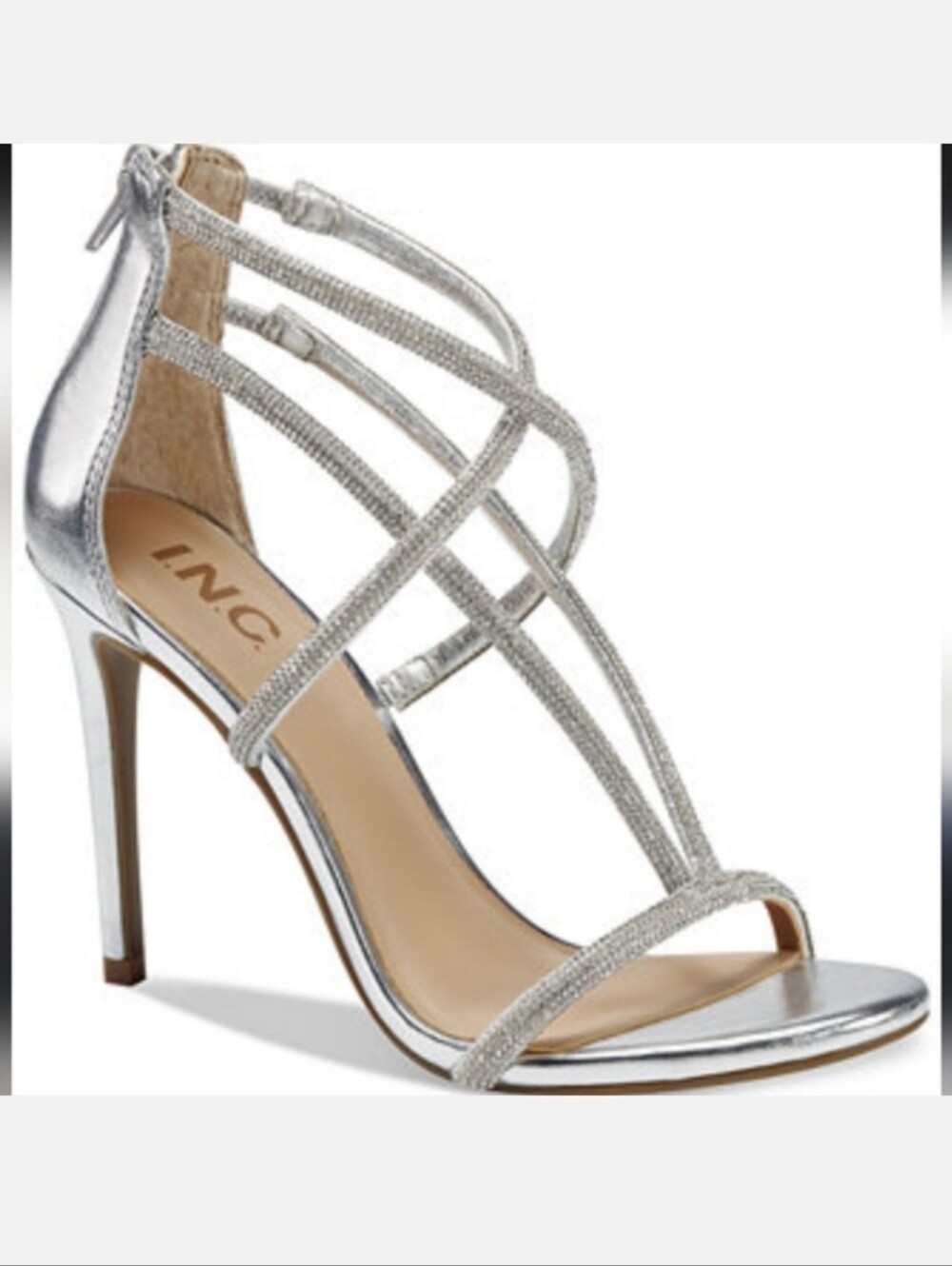 INC International Concepts Silver Stiletto Heels